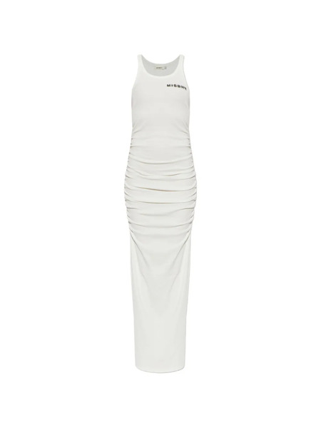 Misbhv Ruched Maxi Dress - Neutrals 