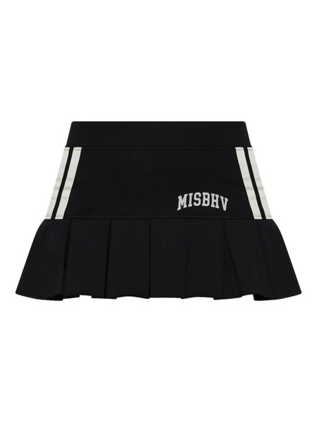  Misbhv Striped Pleated Mini Skirt - Black 