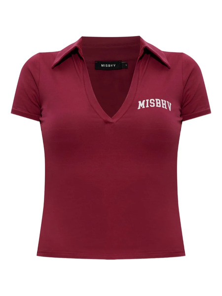  Misbhv V-neck Logo Top - Red 
