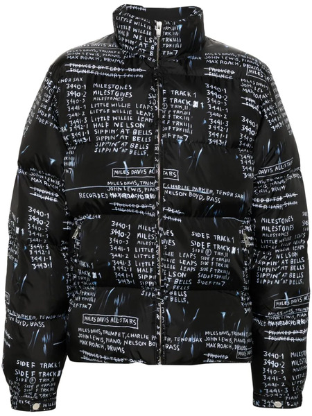  Misbhv X Jean-michel Basquiat Discography Puffer Jacket - Black 