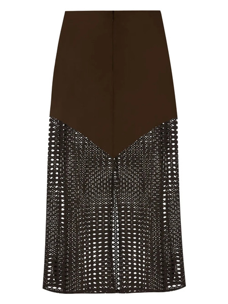  Misci Livia Cut-out Panel Midi Skirt - Brown 