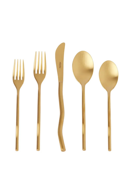  Misette Squiggle Matte Cutlery (set Of Five) - Gold 