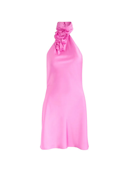  Misha Sterling Ruffled Halterneck Mini Dress - Pink 