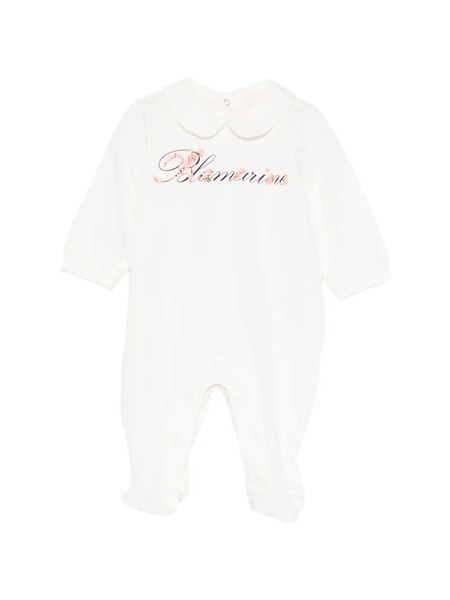  Miss Blumarine Floral-logo Collared Pajamas - Neutrals 