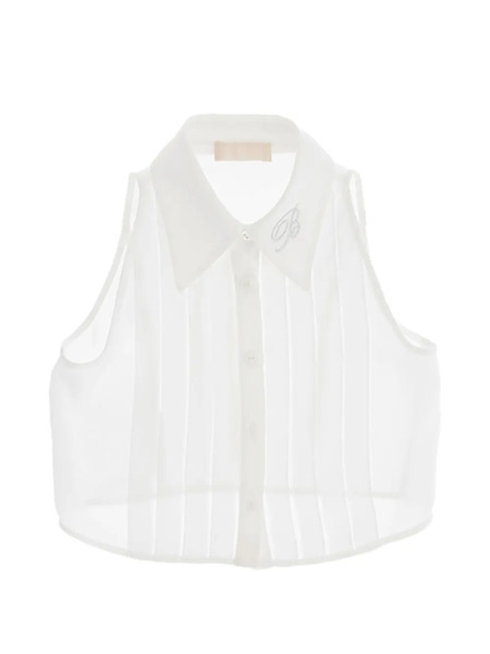  Miss Blumarine Logo-embellished Blouse - White 