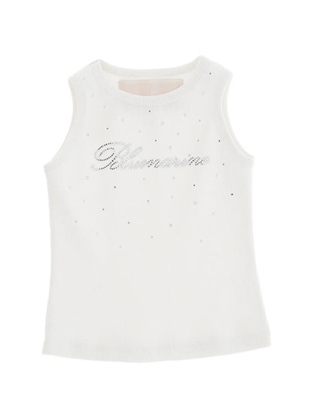  Miss Blumarine Logo-embellished Top - White 