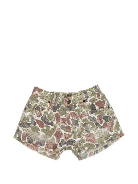  Miss Grant Kids Camouflage Studded Shorts - Green 