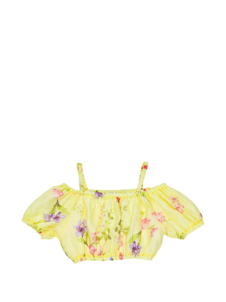  Miss Grant Kids Floral Crop Top - Yellow 