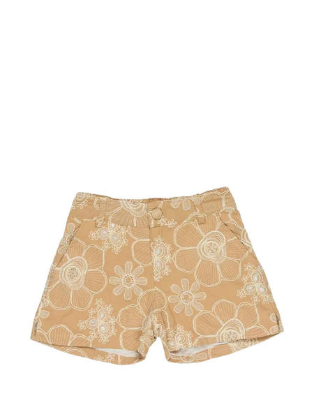  Miss Grant Kids Floral Shorts - Neutrals 