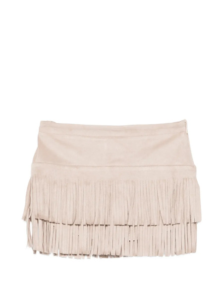  Miss Grant Kids Fringed-detail Shorts - Neutrals 