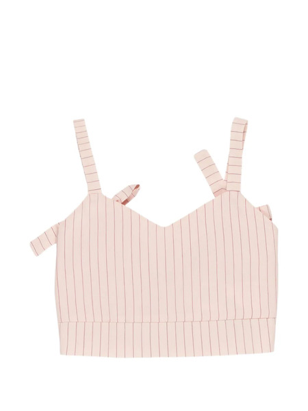  Miss Grant Kids Pinstriped Crop Top - Pink 