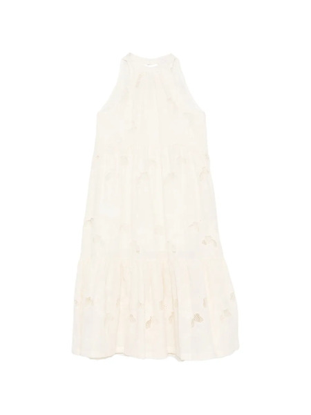  Miss Grant Kids Ruffled Embroidered Dress - Neutrals 
