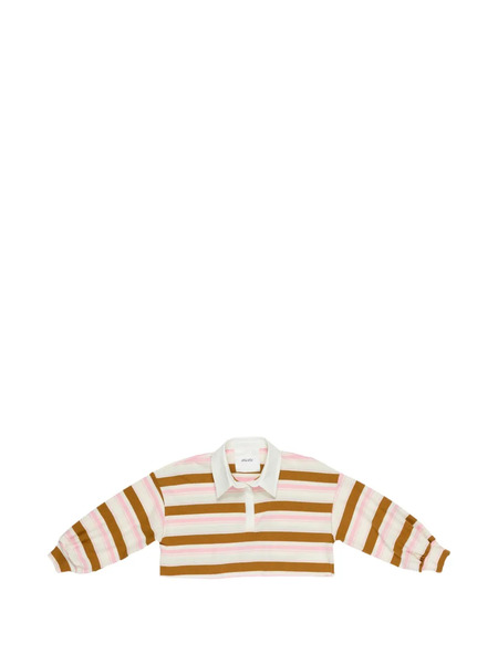  Miss Grant Kids Striped Crop Top - Pink 