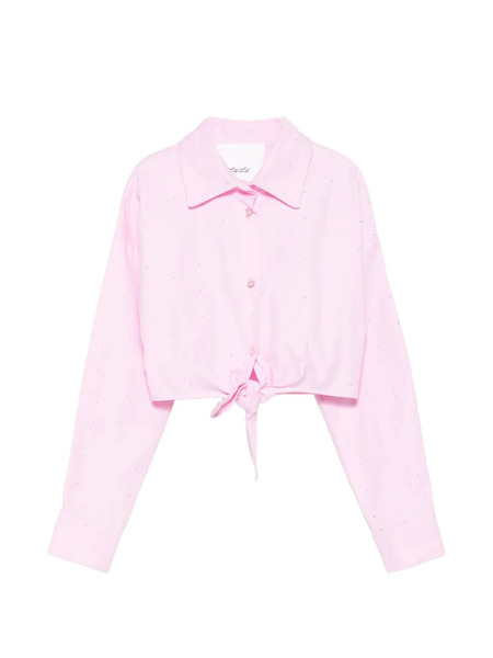  Miss Grant Kids Tie-front Shirt - Pink 