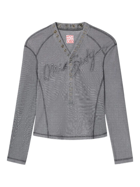  Miss Sixty Button-down Logo T-shirt - Grey 