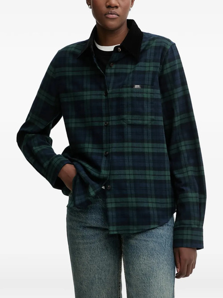 Miss Sixty Checked Corduroy-collar Shirt - Blue 