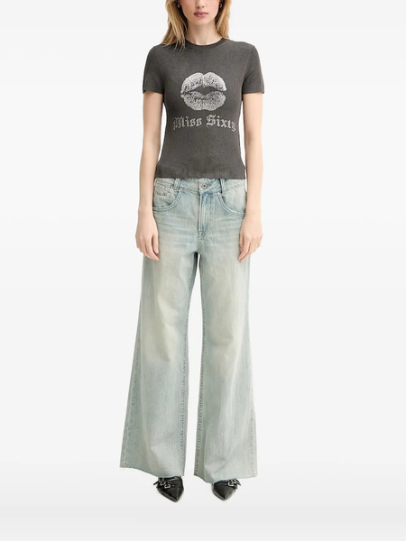  Miss Sixty Lips-detail T-shirt - Grey 