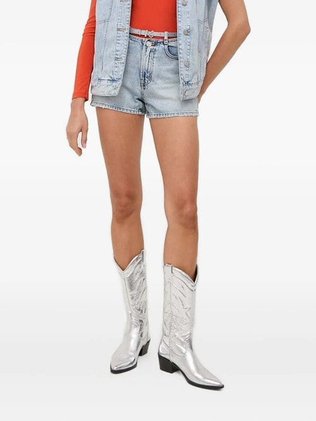  Miss Sixty Mushroom-embellished Denim Shorts - Blue 