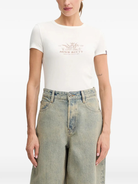  Miss Sixty Print-detail T-shirt - White 