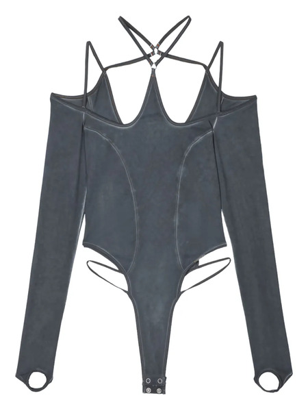  Miss Sixty Strap-detail Bodysuit - Grey 