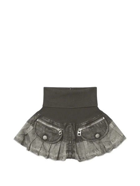  Miss Sixty X Knwls Patchwork Mini Skirt - Grey 