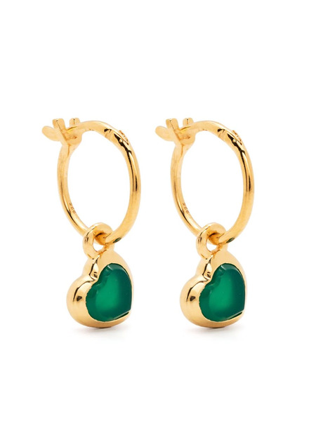  Missoma Heart-charm Quartz Hoops - Gold 