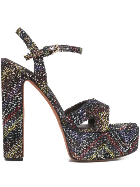  Missoni Angela Platform Heel Sandals - Black 