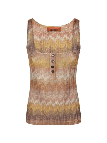 Missoni Button Patterned Tank Top - Brown 