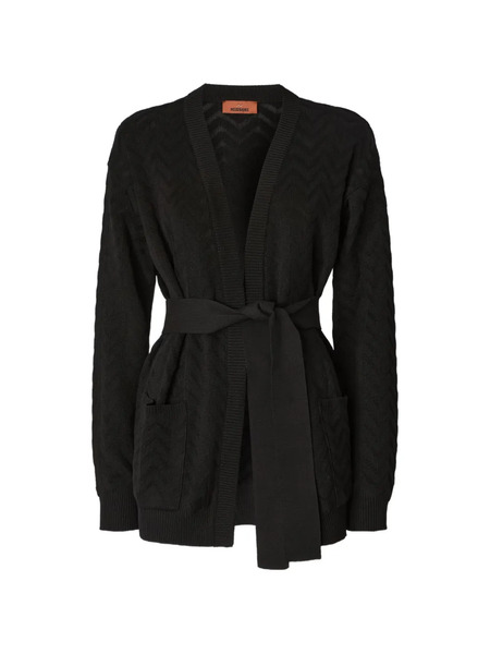  Missoni Chevron Belted Cardigan - Black 
