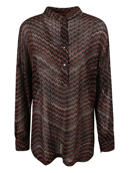  Missoni Chevron Buttoned Top - Brown 