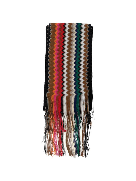  Missoni Chevron Fringed Scarf - Brown 