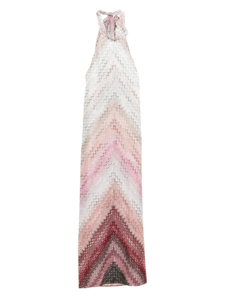  Missoni Chevron Highneck Maxi Dress - Pink 