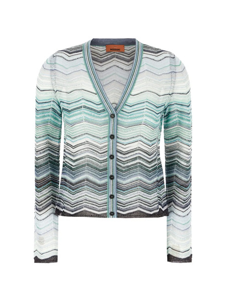  Missoni Chevron Knit Cardigan - Blue 
