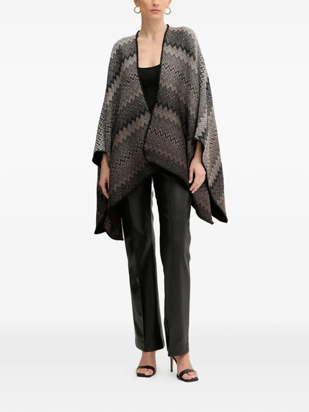  Missoni Chevron Knitted Poncho - Neutrals 