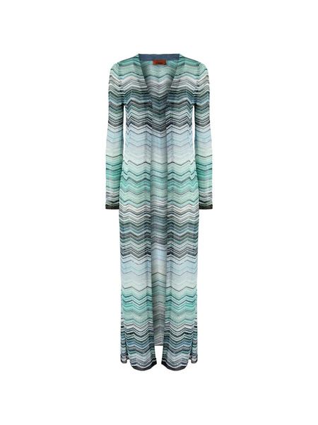  Missoni Chevron Long Cardigan - Blue 