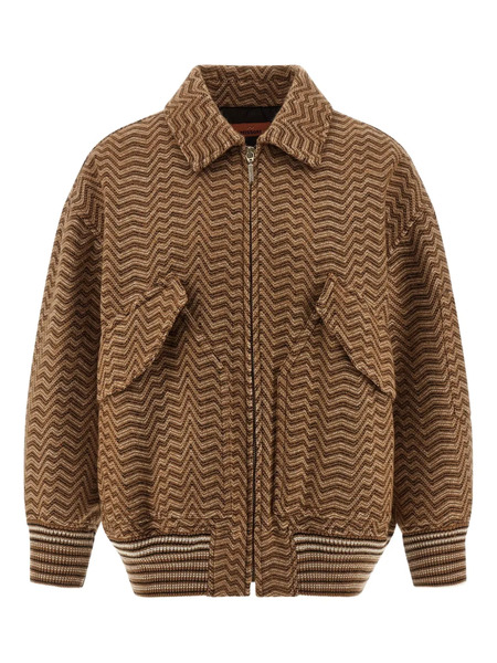  Missoni Chevron-pattern Bomber Jacket - Brown 