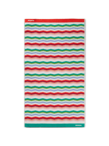  Missoni Chevron-pattern Cotton Beach Towel - White 