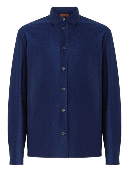  Missoni Chevron-pattern Cotton Shirt - Blue 