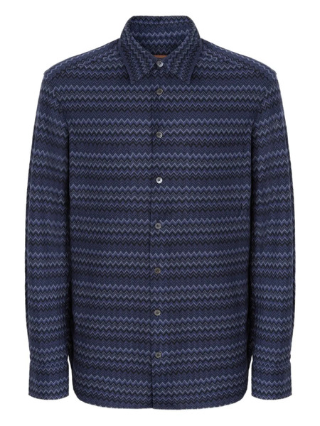  Missoni Chevron-pattern Cotton Shirt - Blue 