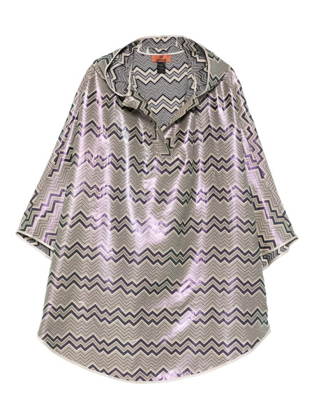  Missoni Chevron-pattern Hood Cape - Blue 