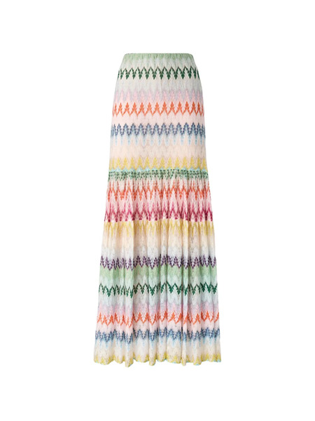  Missoni Chevron-pattern Maxi Skirt - Neutrals 