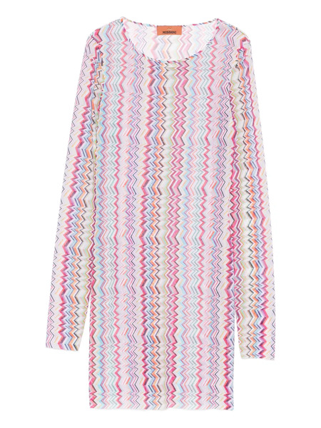  Missoni Chevron-pattern Mini Dress - White 