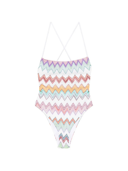  Missoni Chevron-pattern Swimsuit - White 