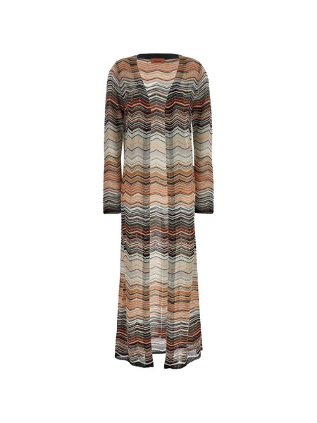  Missoni Chevron Sequin-appliqué Cardi Coat - Neutrals 