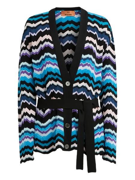  Missoni Chevron Tie Cardigan - Blue 