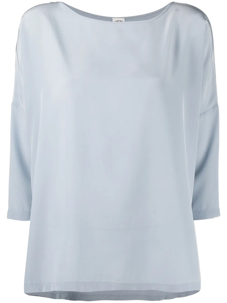  Missoni Cropped Sleeve Silk T-shirt - Blue 