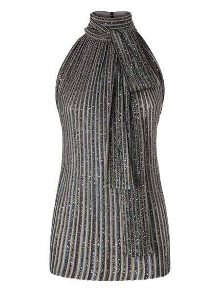  Missoni Embellished Halter Top - Grey 