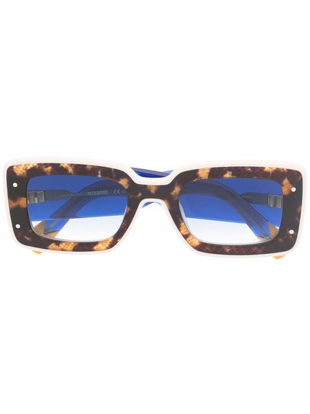  Missoni Eyewear Tortoiseshell Rectangular Sunglasses - Blue 
