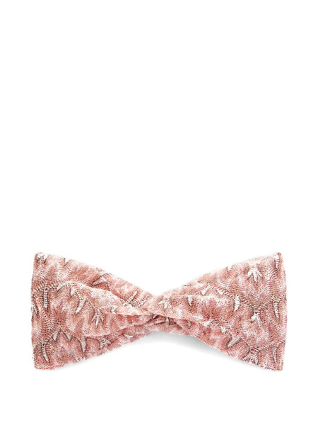  Missoni Foliage-pattern Twisted Headband - Pink 