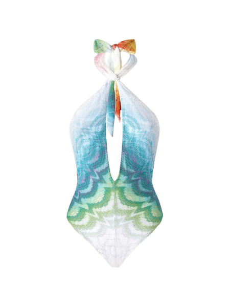  Missoni Halterneck Patterned Swimsuit - Blue 